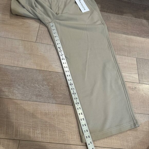 ATHLETA WOMENS TAN WIDE LEG PANTS HEAVY WEIGTH TERRY LARGE NEW - Picture 3 of 10